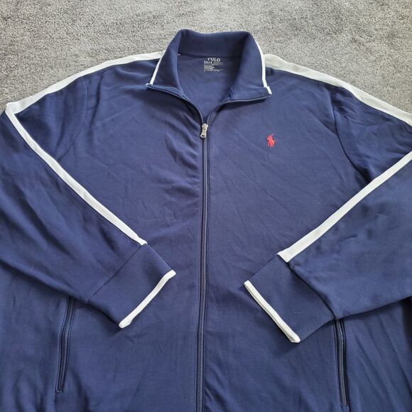 Polo Ralph Lauren Jacket Mens 2XL XXL Blue Track Full Zip Pony Performance - Picture 4 of 11